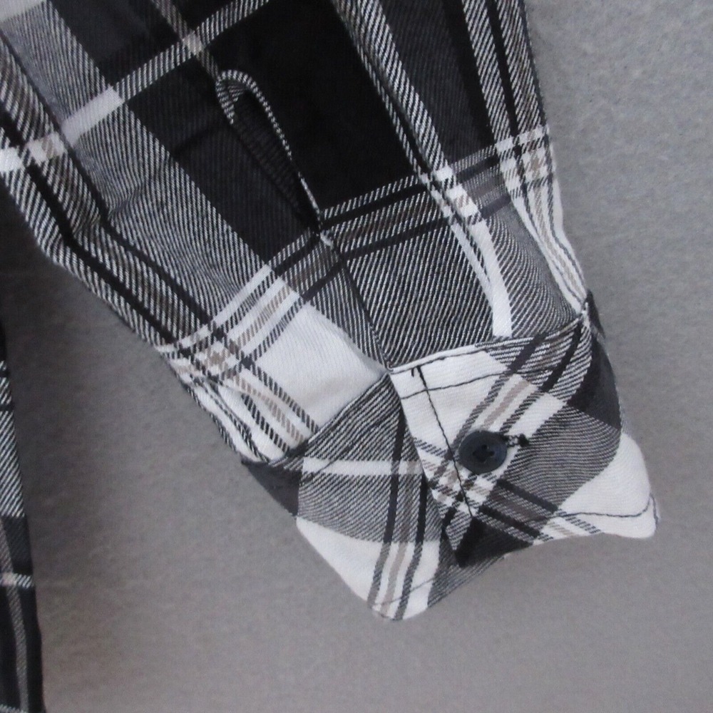 Eddie Bauer Top Tunic Women Medium Black Gray Hillside Plaid Flannel Outdoor NWT - Picture 11 of 12